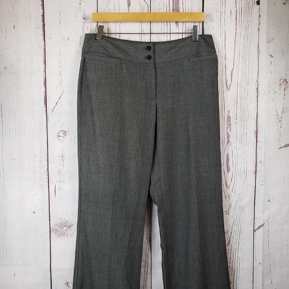 Apt. 9 Dress Pants Womens Size 10 Flat Front Striped Rayon Gray - Picture 5 of 9